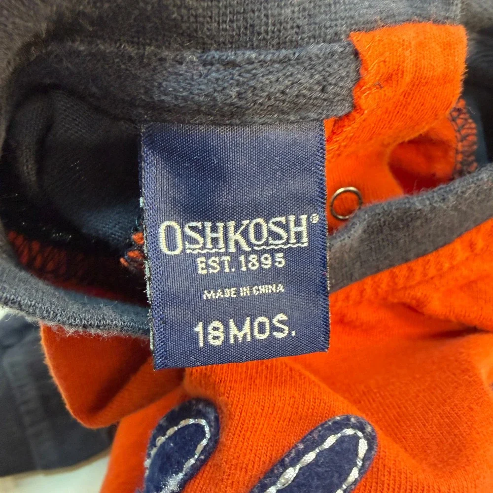 OshKosh B'gosh Baby Boys Football Striped Romper 18 Months One Piece Lot Vintage
